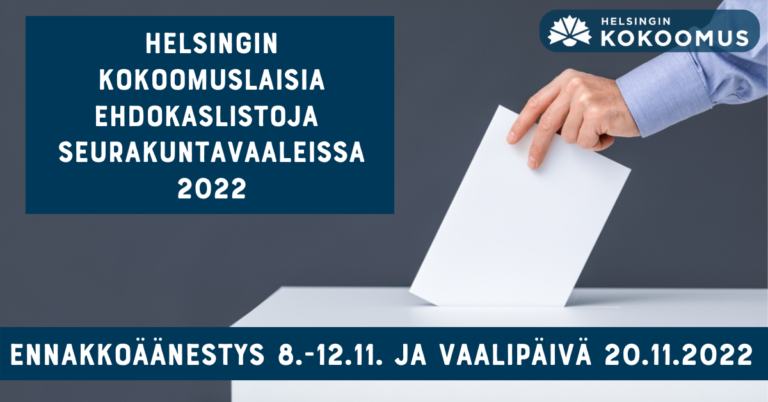 Seurakuntavaalit 2022: kokoomuslaiset ehdokaslistat Helsingissä